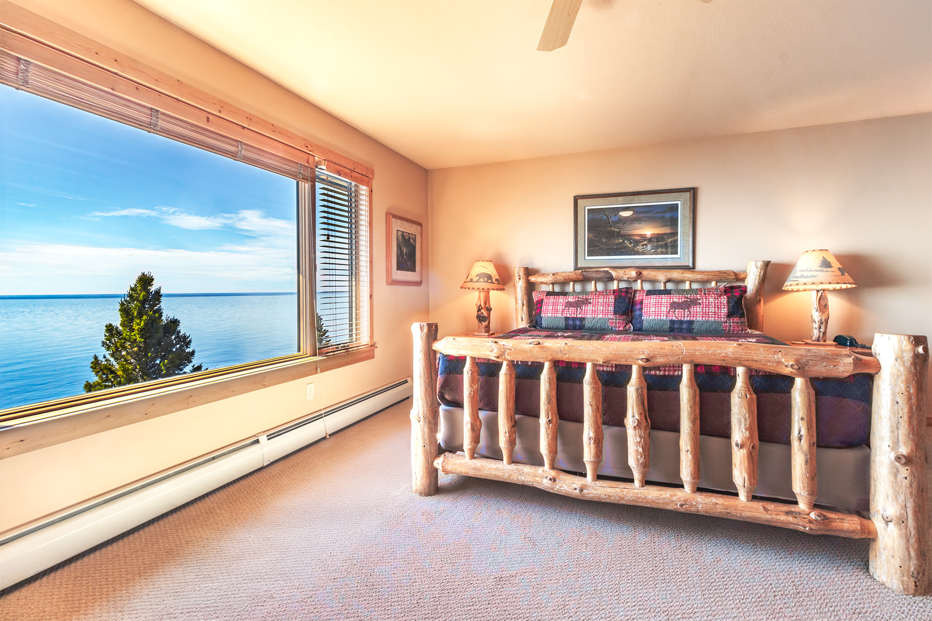 Lakeview bedroom at Loon Lodge