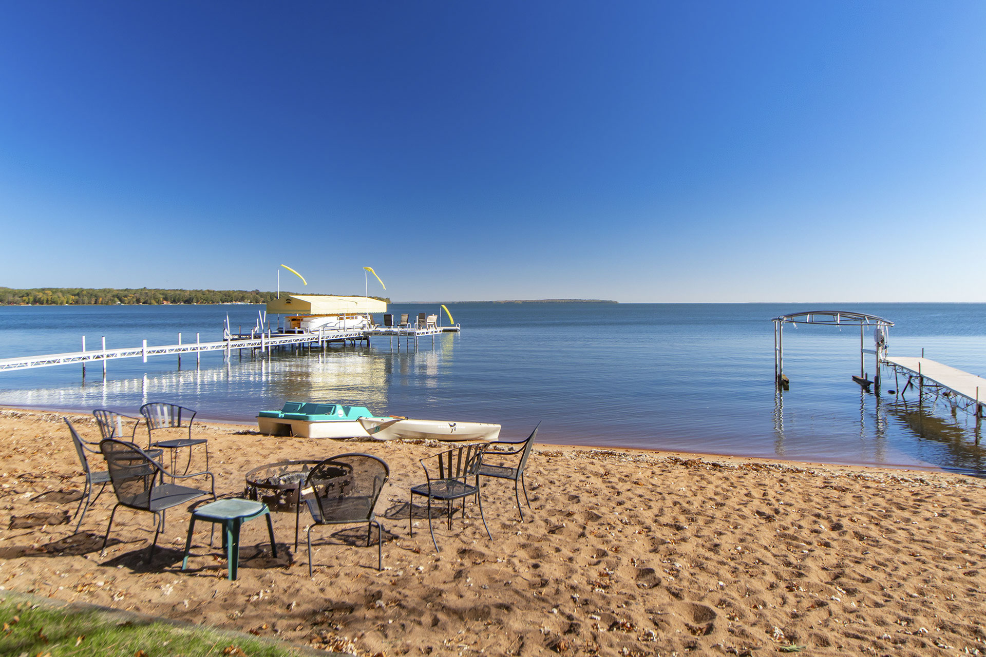 Private sand beach on Leech Lake